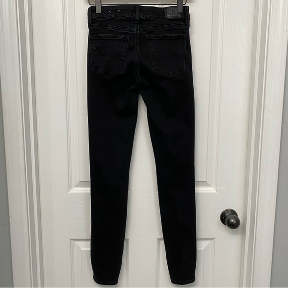 American Eagle Women's Ne(x)t Level Stretch Jeans Black Jeggings Size 0 Long - Picture 6 of 13